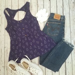 Backless O'Neill heart print top